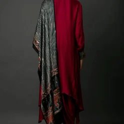 Prahnaaya Magenta Kurta Set With A Block Printed Dupatta -Textalux Sales mtlstsc 5