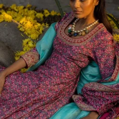 Punit Balana Silk Chanderi Anarkali With Dabka Work -Textalux Sales pbmr 60 3