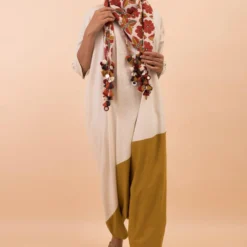 Pooja Keyur Two Tone Jumpsuit With Belt -Textalux Sales pkabhla013 3