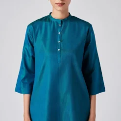 Blue Viscose Katan Kurta -Textalux Sales pratap2010 13 4