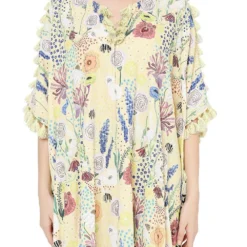 PS Pret By Payal Singhal Yellow Printed Kaftan Top With Culottes -Textalux Sales ps fw822 3