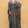 Rajdeep Ranawat Green Floral Embellished Kaftan -Textalux Sales r 32rr7 1