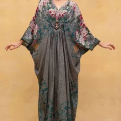 Rajdeep Ranawat Green Floral Embellished Kaftan -Textalux Sales r 32rr7 2