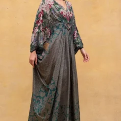 Rajdeep Ranawat Green Floral Embellished Kaftan -Textalux Sales r 32rr7 3