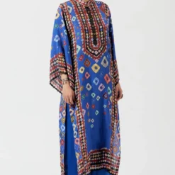 Rajdeep Ranawat Blue Bandhani Long Panel Kurta Set -Textalux Sales rr 1135 3