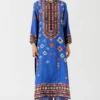 Rajdeep Ranawat Bue Printed Silk Kurta -Textalux Sales rr 1147 1