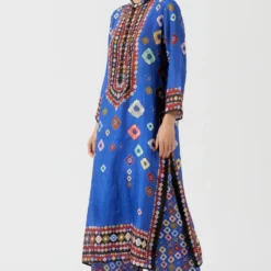 Rajdeep Ranawat Bue Printed Silk Kurta -Textalux Sales rr 1147 2