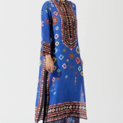 Rajdeep Ranawat Bue Printed Silk Kurta -Textalux Sales rr 1147 3
