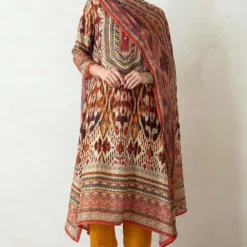 Rajdeep Ranawat Long Panel Kurta Set With Silk Stole -Textalux Sales rr 410 2