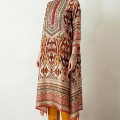 Rajdeep Ranawat Long Panel Kurta Set With Silk Stole -Textalux Sales rr 410 4