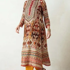 Rajdeep Ranawat Long Panel Kurta Set With Silk Stole -Textalux Sales rr 410 5