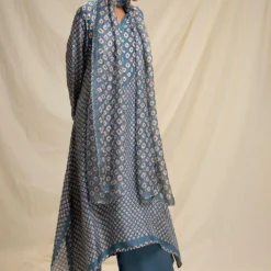 Rajdeep Ranawat Slate Blue Bandhni Printed Tunic Set -Textalux Sales rr 821 2