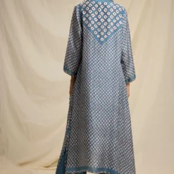 Rajdeep Ranawat Slate Blue Bandhni Printed Tunic Set -Textalux Sales rr 821 4
