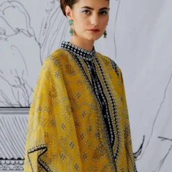 Rajdeep Ranawat Buttercup Printed Silk Kurta Set With Stole -Textalux Sales rr1052 6