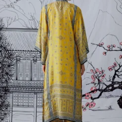 Rajdeep Ranawat Buttercup Printed Silk Kurta Set With Stole -Textalux Sales rr1052 7