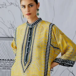 Rajdeep Ranawat Printed Silk Kurta Set With Stole -Textalux Sales rr1066 5