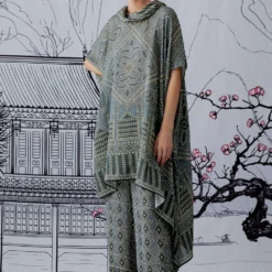 Rajdeep Ranawat Cowl Neck Flowy Tunic -Textalux Sales rr1102 5