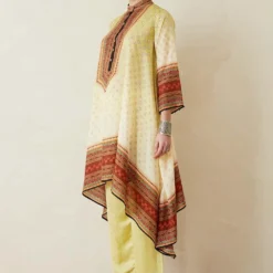 Rajdeep Ranawat Ombre Green Tunic Set With An Asymmetrical Hem -Textalux Sales rr357 3