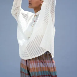 SWGT Ivory Sheer Top With Crochet Details -Textalux Sales sh4b iv 3