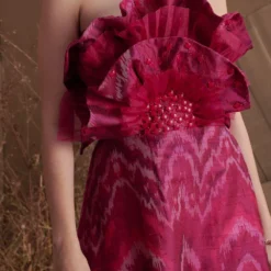 Shriya Som Fit & Flare Ikat Dress With 3D Floral Embroidery -Textalux Sales shriyasomss214512