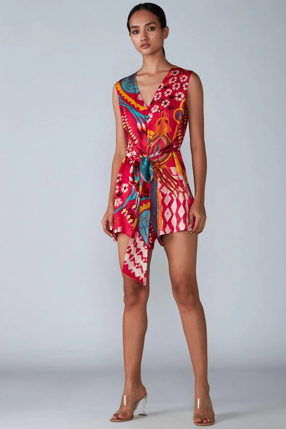 Saaksha & Kinni Pink Abstract Printed Playsuit 3 Saaksha & Kinni Pink Abstract Printed Playsuit