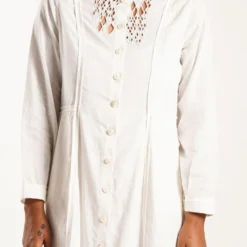 Ivory Hand Embroidered Dress -Textalux Sales sks2009 3
