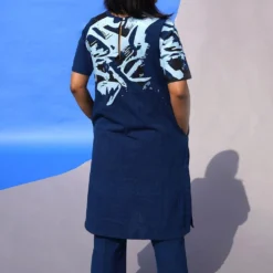 Indigo Tunic With Applique Detail -Textalux Sales sks2101 4