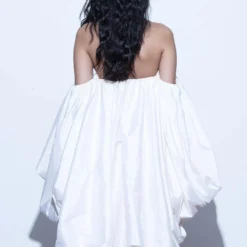 Shriya Som High Low Taffeta Balloon Top -Textalux Sales ss 21 lm 33 788 2