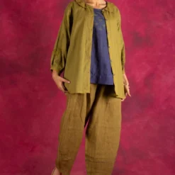 Indigene Olive Green Mulmul Shirt