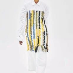 Corpora Studio Cotton Shirt With Multi Coloured Frills