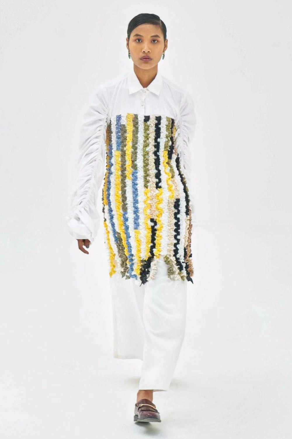 Corpora Studio Cotton Shirt With Multi Coloured Frills 3 Corpora Studio Cotton Shirt With Multi Coloured Frills