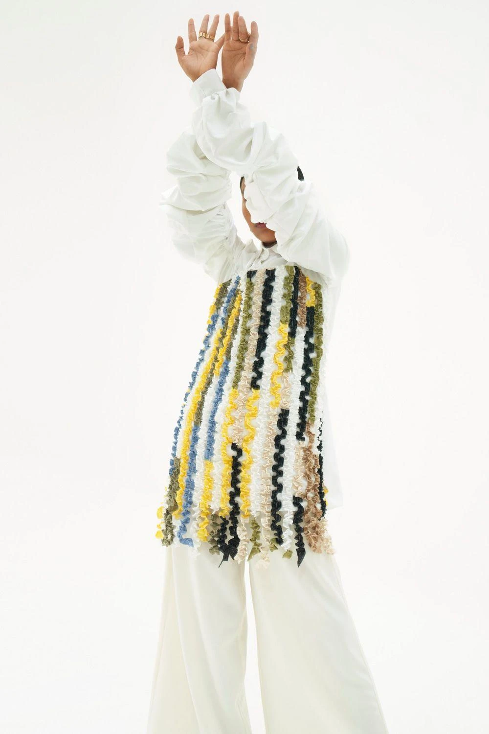 Corpora Studio Cotton Shirt With Multi Coloured Frills 5 Corpora Studio Cotton Shirt With Multi Coloured Frills - Image 3