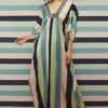 SVA Striped Kaftan Set With A Textured Neckline -Textalux Sales svapr34 1