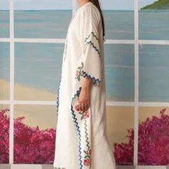Ikai Ivory Kaftan With Applique Details 9 Ikai Ivory Kaftan With Applique Details -Textalux Sales tmk3123i 3