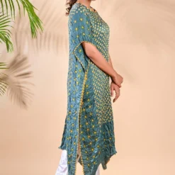 Teal Bandhni Kurta -Textalux Sales trdotkaf1 2