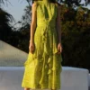 Varun Bahl Pret Lime Green Ruffle Dress 1 Varun Bahl Pret Lime Green Ruffle Dress -Textalux Sales vb pr2 lk21 d35 1