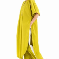 Three Lime U Shaped Tunic Co Ord Set -Textalux Sales wf20 set05 2