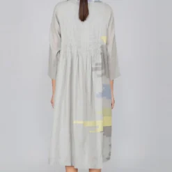 YAVI Cotton Jamdani Button Down Shirt Dress. -Textalux Sales y10aj 01 5